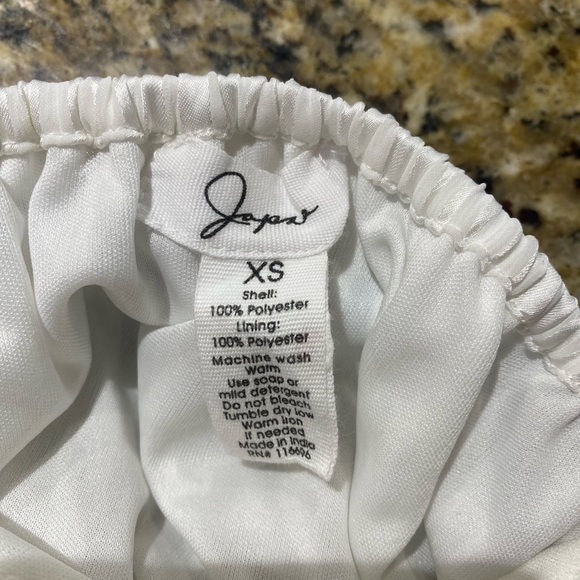 3x$15 Japna White Textured Tie-Front Blouse - Picture 3 of 3